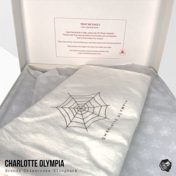 CHARLOTTE OLYMPIA BRENDA CRISSCROSS SLINGBACK PUMPS IN RED VELVET EU 38.5 NEW - Picture 12 of 15